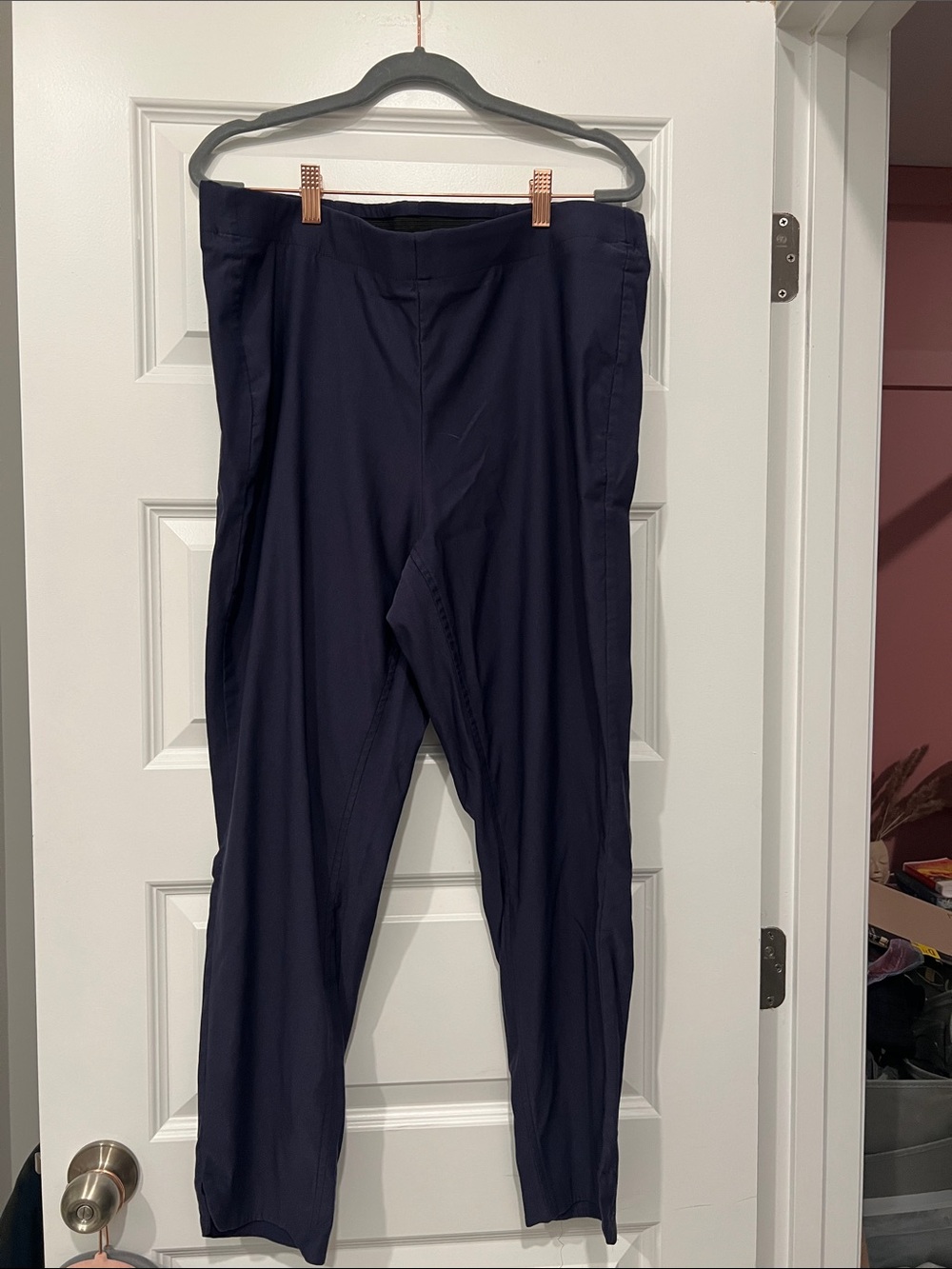 Tribal Women's Ankle-Length Tapered Pants in Navy
